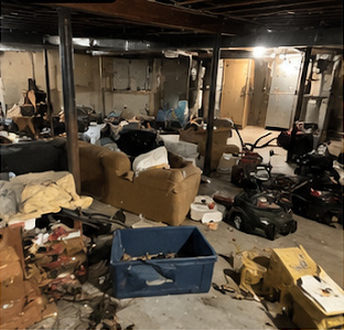 Basement clear-out, full to empty